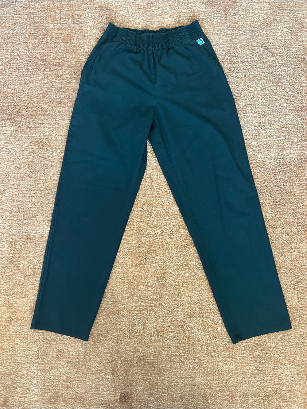 Unisex Black Elastic Waist Trousers